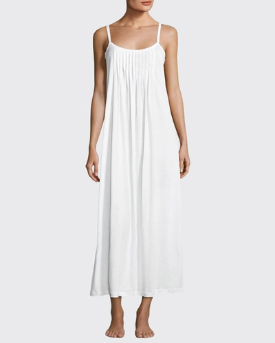 Shop Hanro Juliet Pleated Gown In White