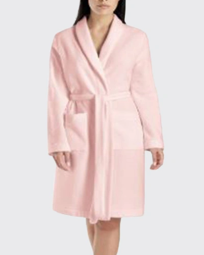 Shop Hanro Plush Short Robe In Tender Rose