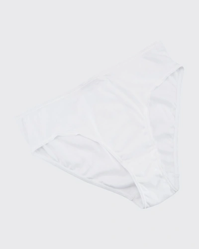 Shop Hanro Cotton Seamless High-leg Briefs In White