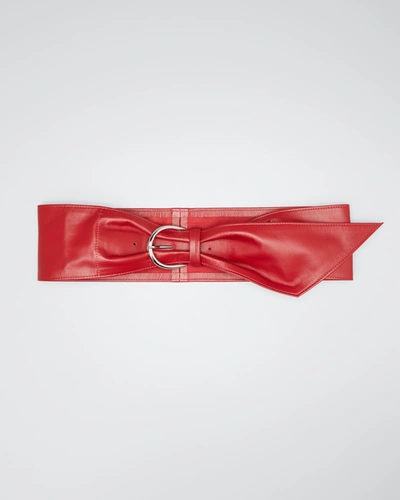Shop Isabel Marant Luiza Wide Lambskin Leather Belt In Red