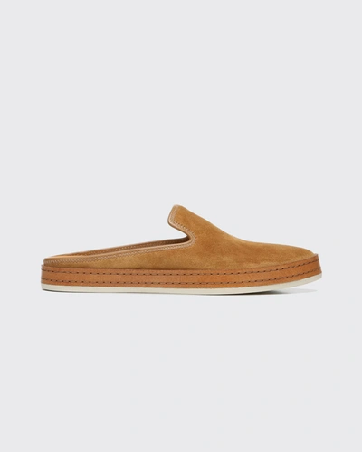 Shop Vince Canella Suede Flat Sneaker Mules In Tan