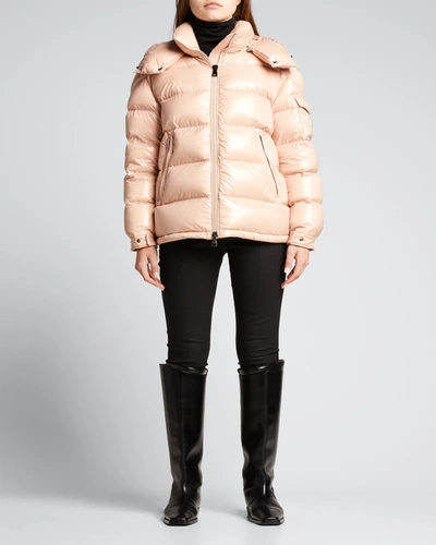 Shop Moncler Maire Shiny Puffer Jacket In Pink