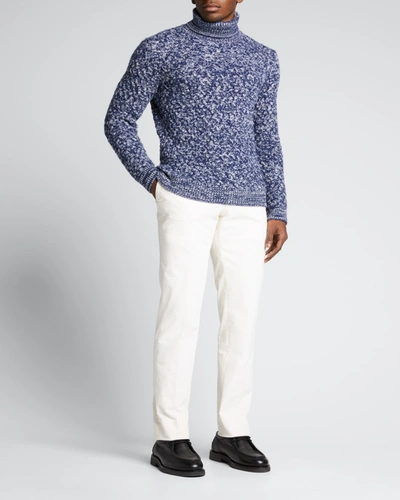 Shop Isaia Men's Winter 5-pocket Corduroy Pants In Open White