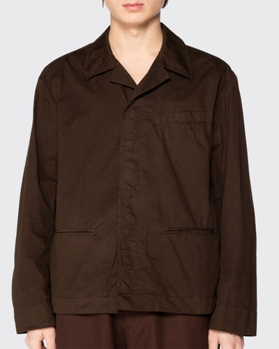 Shop Dries Van Noten Men's Collin Solid Gabardine Shirt Jacket In Black