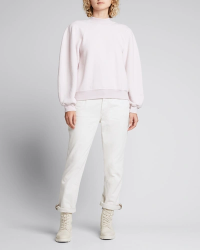 Shop Agolde Tarron Mock-neck Sweatshirt In Fondant Heather