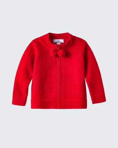 Shop Classic Prep Childrenswear Pippa Sweater With Pompoms In Flame