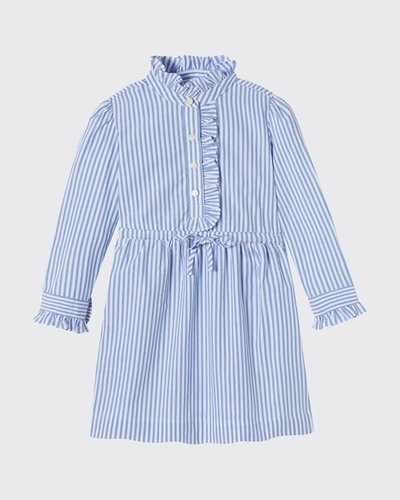 Shop Classic Prep Childrenswear Girl's Sadie Striped Shirtdress In Barkley Stripe