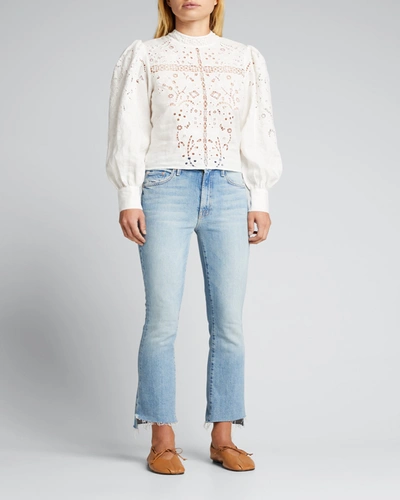 Shop Mother The Insider Crop Step Fray Jeans In I Confess