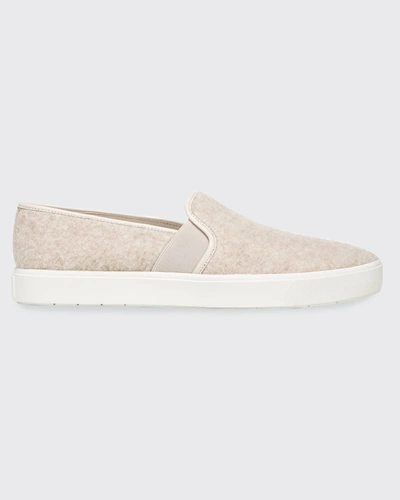 Shop Vince Blair Boiled Wool Slip-on Sneakers In Cashmere
