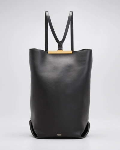 Shop Khaite Iris Soft Calf Leather Backpack In Black