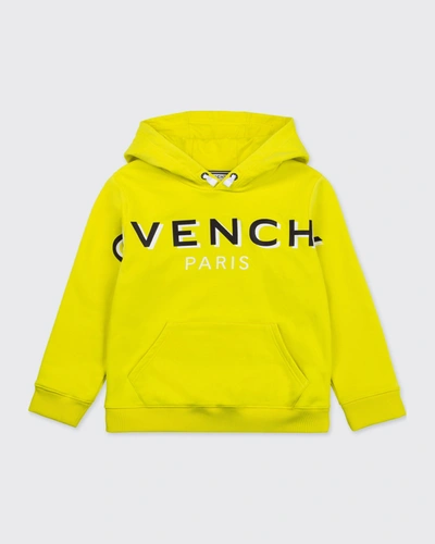 Shop Givenchy Boy's Shadow Logo Hooded Jacket In 612 Lime