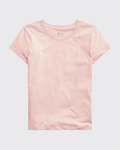 Polo Ralph Lauren Big Girls Cotton Jersey Short Sleeve T-shirt In Pink