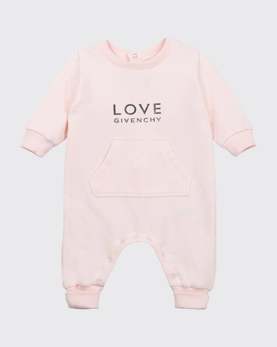 Shop Givenchy Girl's Love Logo-printed Coverall In 45s Lt Pink