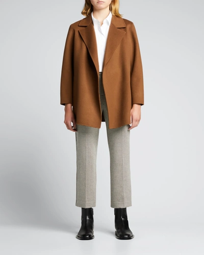 Shop Theory Clairene New Divide Wool-cashmere Jacket In Russet