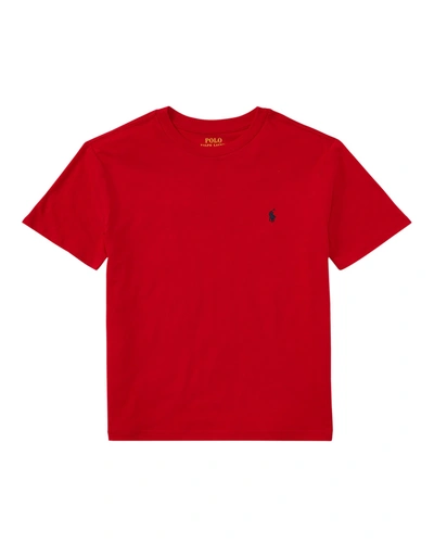 Shop Ralph Lauren Boy's Logo Embroidered T-shirt In Red