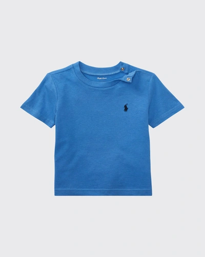 Shop Ralph Lauren Boy's Cotton Jersey Crewneck Tee In Blue