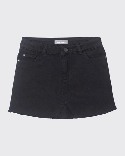 Shop Dl Premium Denim Girl's Denim Miniskirt In Black