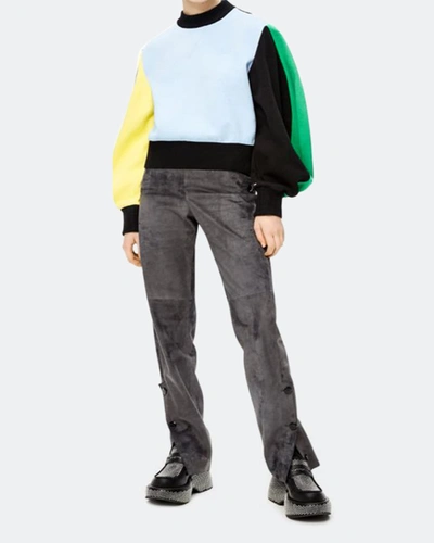 Shop Loewe Colorblock Exaggerated-sleeve Sweatshirt In Multicolor