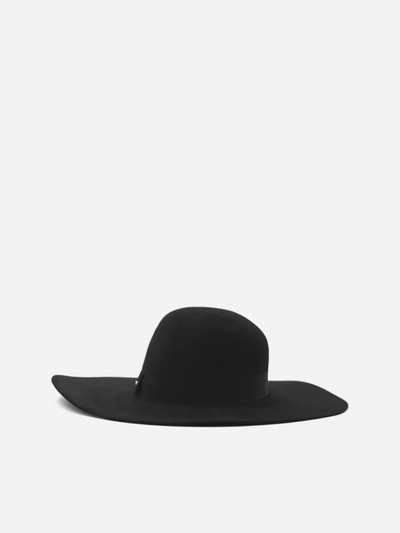 Shop Saint Laurent Felt Hat With Grosgrain Ribbon In Black