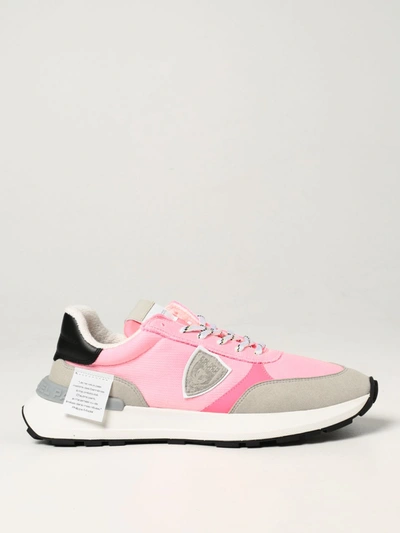 Shop Philippe Model Sneakers Antibes Tecnique  Sneakers In Synthetic Leather In Pink