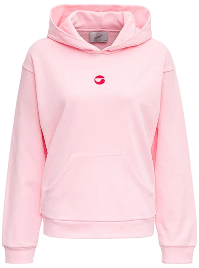 Shop Coperni Pink Jersey Hoodie With Logo Print