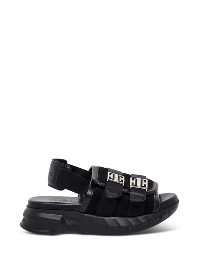 Shop Givenchy Marshmallow Black Suede Sandals