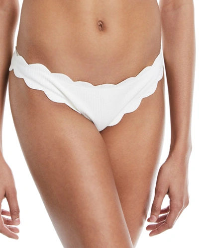 Shop Marysia Antibes Scalloped Swim Bikini Bottom In Coconut