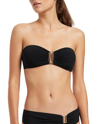Shop Jets Australia Jetset Bandeau Bikini Top In Black