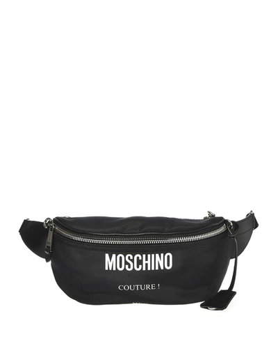 Shop Moschino Men's Logo Belt Bag In Black Multi