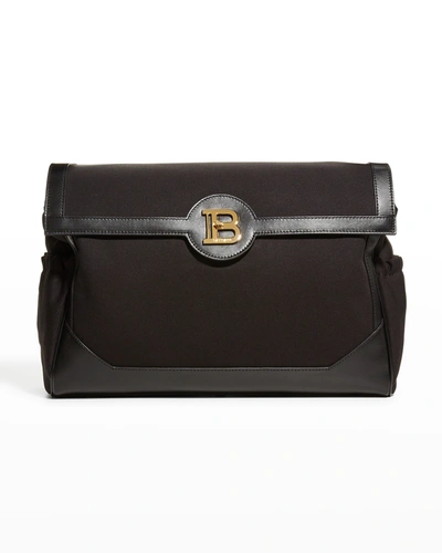 Shop Balmain Turn-lock Diaper Bag With Changing Pad In 930 Black