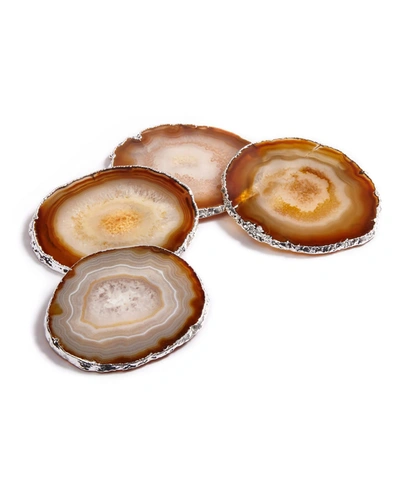 Shop Anna New York Agate & Silver Coasters, Set Of 4