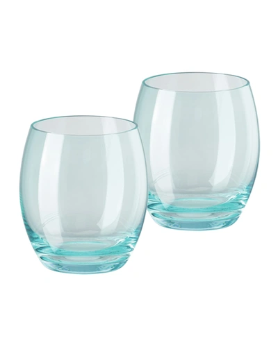 Shop Versace Medusa Lumiere 2 Dof Whiskey Glasses, Set Of Two In Blue