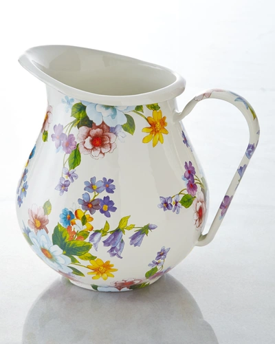 Mackenzie-childs Flower Market Pitcher In White