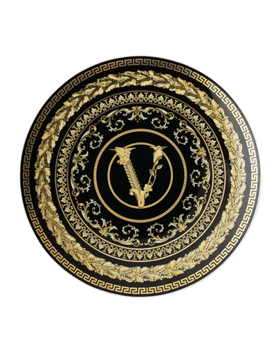 Shop Versace Virtus Gala Black Bread & Butter Plate