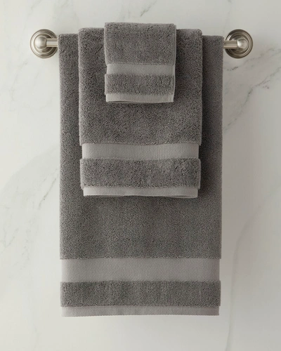 Shop Sferra Dobby Hand Towel In Iron