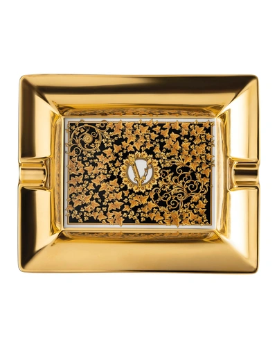 Versace Barocco Mosaic Ashtray - 6.25" In Gold