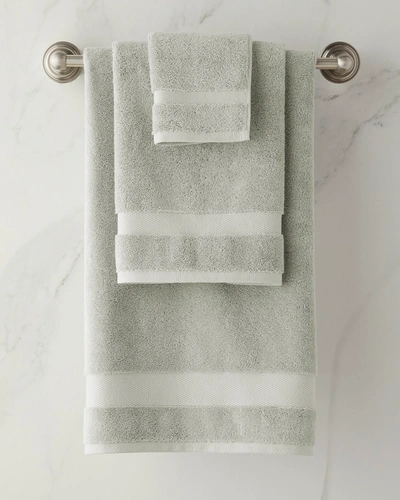 Shop Sferra Dobby Bath Towel In Celadon