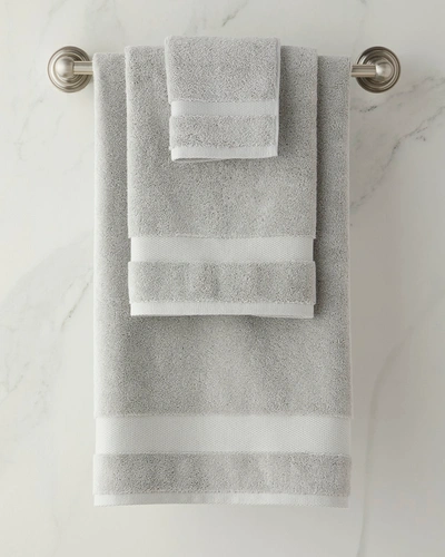Shop Sferra Dobby Hand Towel In Grey