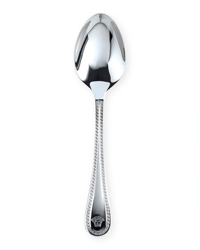 Shop Versace Greca Stainless Steel Coffee/tea Spoon In Metallic