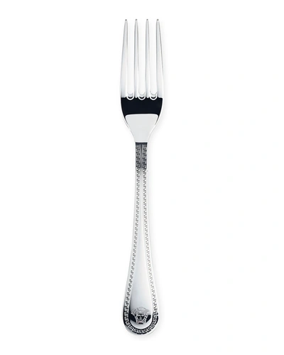 Shop Versace Greca Stainless Steel Table Fork In Metallic
