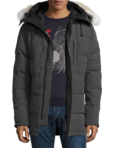 Shop Canada Goose Carson Down Parka With Fur-trim Hood In Graphite
