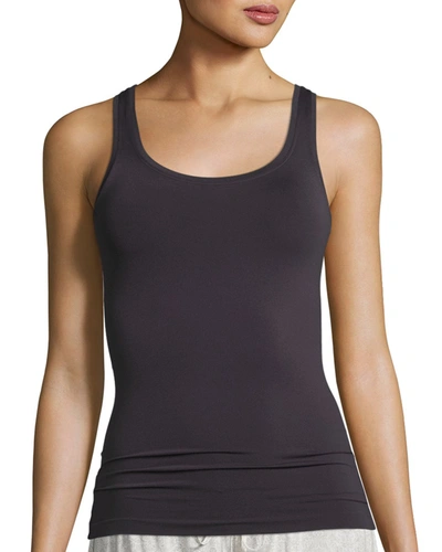 Hanro Womens Black Seamless Cotton Vest Top In Black