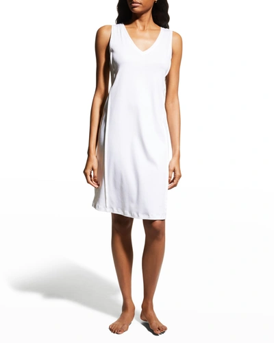 Shop Hanro Pure Essence Sleeveless Nightgown In Off White