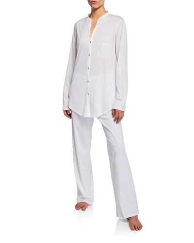 Shop Hanro Cotton Deluxe Pajama Set In White