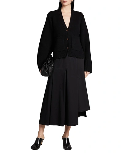 Shop Khaite Scarlet Cashmere Cropped Cardigan In Black