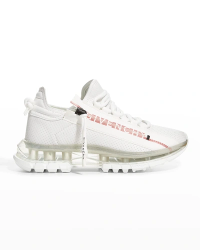 Shop Givenchy Spectre Leather Runner Sneakers In White Red