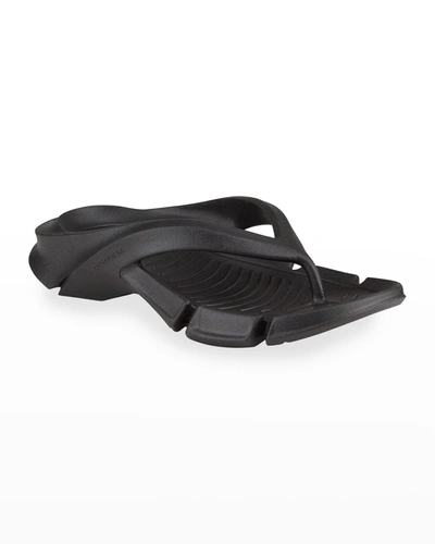 Shop Balenciaga Molded Thong Sport Sandals In Black