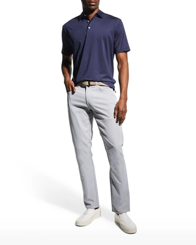 Shop Peter Millar Men's Sean Stretch-jersey Polo Shirt In Navy