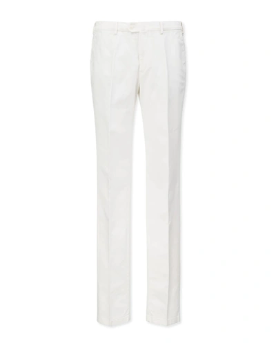 Shop Loro Piana Men's Slim Sport Cotton Dyed Trousers In 1005 Optical Whit