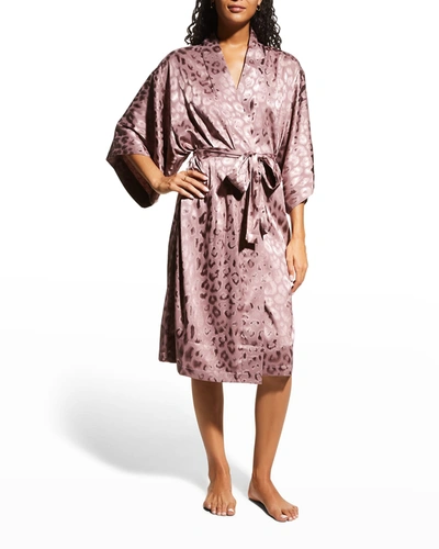 Shop Natori Decadence Tonal-print Robe In Mau